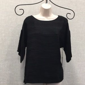 Vince Camuto black woven top